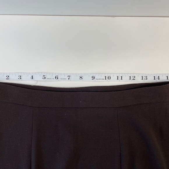Brown Wool Crepe Pencil Skirt by Sunhee Moon with 2 Back Kick Pleats - Picture 9 of 12